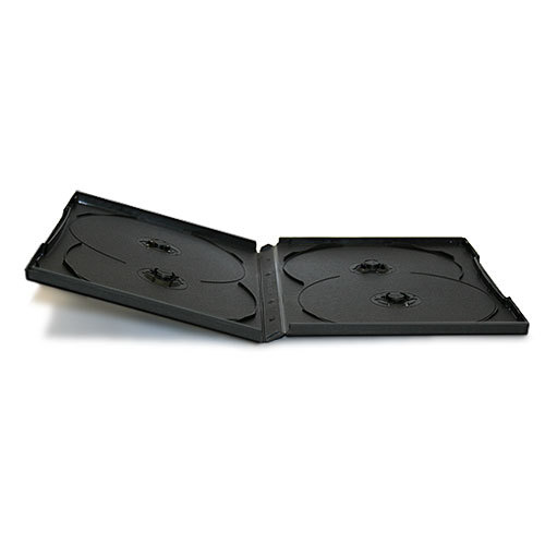 (200) CheckOutStore Premium Standard Double 2-Disc DVD Cases 14mm (Black  (Inner Flap))