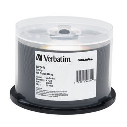 DataLifePlus Shiny Silver 8X DVD-R Media in Cake Box (94852)