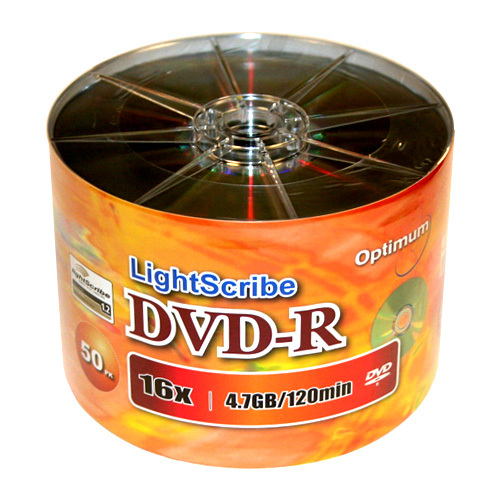 Optimum Lightscribe DVD-R 16X 4.7GB Blank Media Discs in Tape Wrap